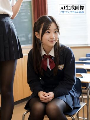 【黒ストJK】学校の教室で撮影された黒タイツ女子校生ちゃんの三次風画像 part3【AI画像】