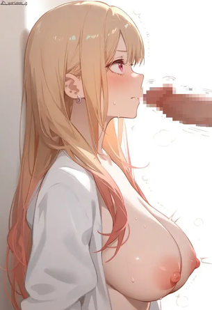 [着せ恋][エロ画像]喜多川海夢に隆起したチ〇コを突き付けたよ～♪