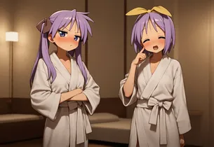 【らき☆すた】柊姉妹とホテルエッチするエロ画像♥