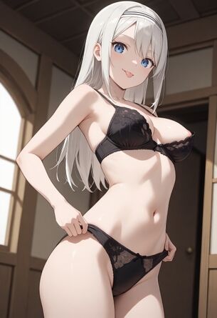 【２次】黒い下着の女の子のエロ画像その８３