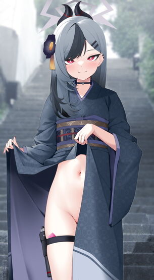 【二次】自分で服を捲って下着や身体を見せるたくし上げエロ画像 Part２２