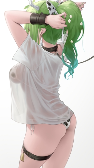 【２次】緑色の髪の女の子のエロ画像その２３