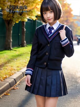 【JK】街で見かけた可愛い女子校生ちゃんを撮らせてもらった三次風街撮り画像 part1【AI画像】