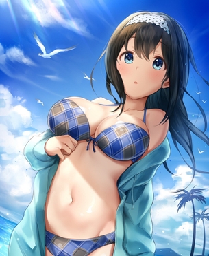 【非・微エロ】色鮮やかな水着を身に着けた女の子の二次画像まとめ その３９