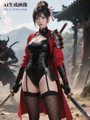 【和服】刀とか近接戦闘用武器を装備した和装美少女の三次風画像【AI画像】