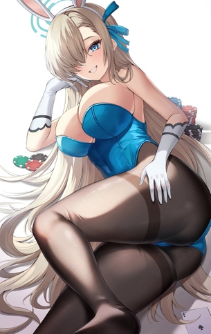 【ブルアカ】むっちり黒タイツがエッチなバニーアスナちゃんの画像 その2