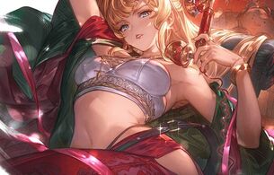 『グランブルーファンタジー』ゼタのクリスマスバージョンでえっちな服を脱いでエロ衣装！