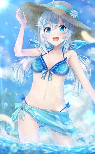 【非・微エロ】色鮮やかな水着を身に着けた女の子の二次画像まとめ その３７