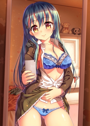 【二次】スカートたくし上げてる画像って最高だよな