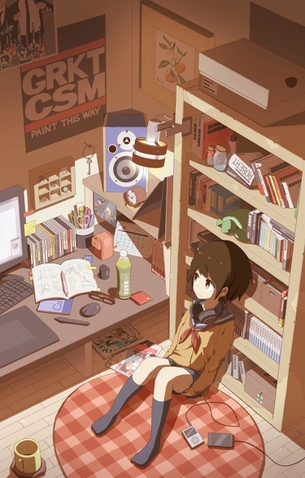 【二次】ご飯食べたり、生活感のある女の子の画像ください！