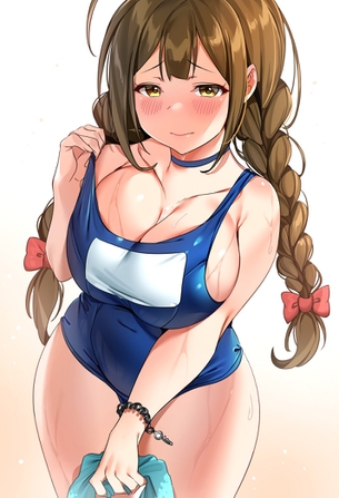 スク水少女と水泳そっちのけでえっちなことがしたくなる二次元エロ画像w