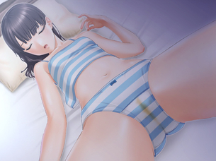 【二次】興奮しすぎてパンツに染みを作っちゃった女の子の恥ずかしいエロ画像