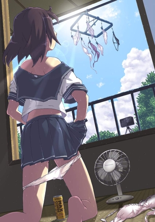 【愛液】パンツが濡れてしまったので脱ごうとしてる二次エロ画像【尿】