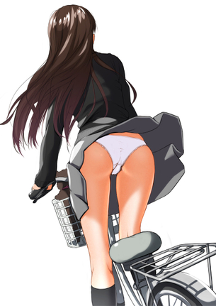 【二次】高校時代の甘酸っぱい思い出が蘇る自転車でパンチラしちゃってる女の子のエロ画像