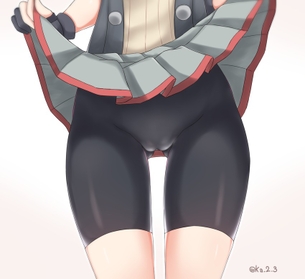 【二次】ピチピチのスパッツがマンコに食い込んでしっかり形が見えちゃってるスポーツ女子のエロ画像