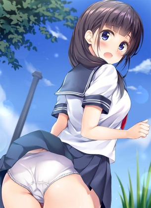 【二次】定番だけど最近はスパッツとかに阻まれてあまり見られない“風パンチラ”のエロ画像