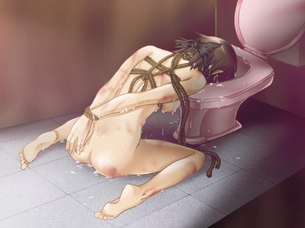 【二次】人気の無いトイレの中で最後まで・・・トイレでガッツリレイプされてる女の子のエロ画像