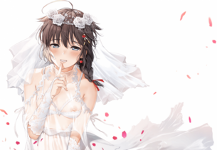 純白のウェディングドレスを白い精子で汚し・・・て？汚れてないからえっちじゃない二次元エロ画像w
