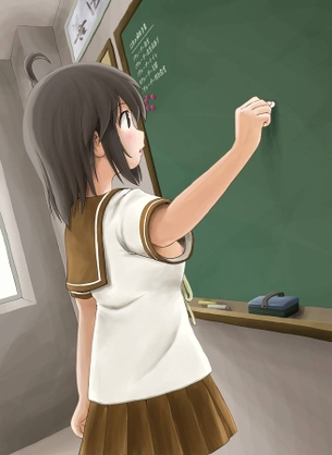 【二次】完全に男子生徒の視線を集める為としか思えない“ノーブラ女子高生”のエロ画像