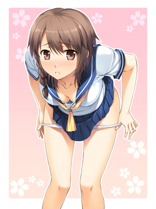 【二次】パンツ脱ぎかけという裸と下着姿の両方の良いところ取りしてる瞬間芸術なエロ画像