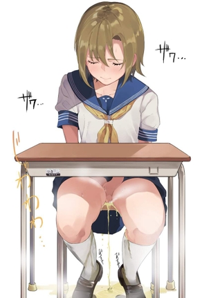 【二次】連休の高速PAとかでありがちな膀胱限界突破“お漏らし少女”のエロ画像