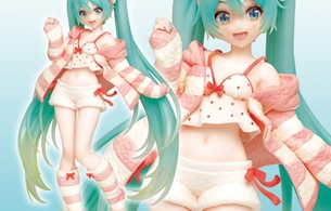 『初音ミク』えっちな部屋着姿のエロいおっぱいが見えそうなへそチラプライズフィギュア！