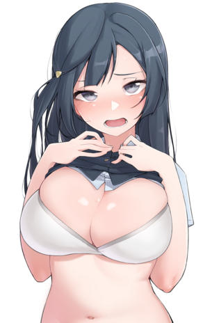 【二次】おっぱいに視線を感じて恥ずかしがる女の子がモエー【微エロ画像】