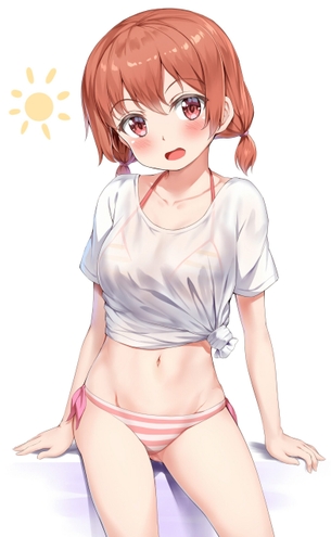 【2次】縞パン美少女のエロ画像その4