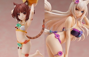 『ネコぱら』アズキとココナツのエロいおっぱいやエロいお尻の水着姿のエロフィギュア！