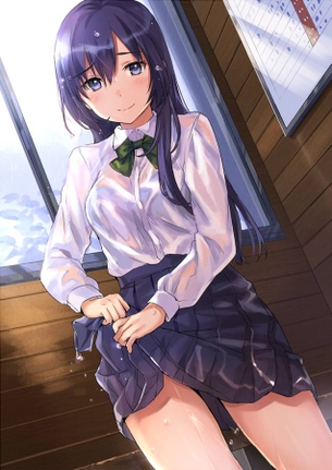 【二次】突然の雨に制服が濡れてしまってブラジャーが透けちゃってる“透けブラ女子高生”のエロ画像