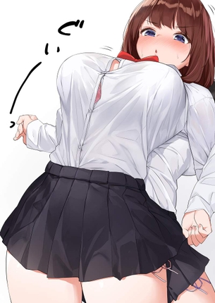 【時限装置】ボタン弾けそうな爆乳ブラウス女子の二次エロ画像