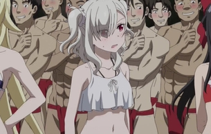 アニメ『戦翼のシグルドリーヴァ』4話で女の子たちがエロい水着で褌の男に囲まれるシーン