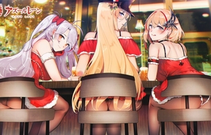 『アズールレーン』女の子たちがサンタコスでパンツが丸見えになってるエロいロードイラスト