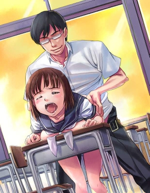 【二次】見回り中の教師に見つかったら停学待ったなしな“教室内セックス”のエロ画像