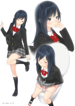 【2次】トイレでエッチな事してる女の子のエロ画像その3