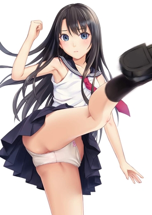 【二次】主人公に襲いかかると同時にパンチラを見せてくれる格闘系女子“パンチラハイキック”のエロ画像