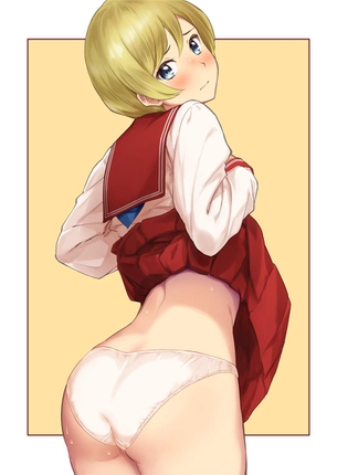【二次】背後からお尻の形と一緒に堪能できる“尻側パンチラ”のエロ画像