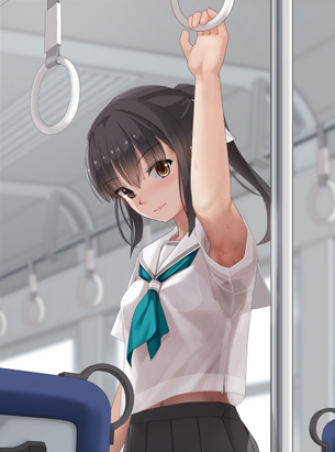 【二次】夏の風物詩、半袖の下から腋とかブラジャーが見えてる女の子の甘酸っぱいエロ画像