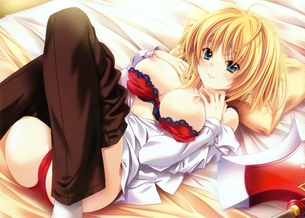 【2次】衣服が乱れておはだけしちゃってる女の子の二次エロ画像 その6【 半脱ぎ 】