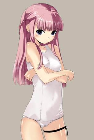 白いスク水を着てる女の子のHな二次エロ画像 その1