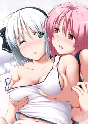 【二次・ZIP】イチャイチャラブラブしてる虹美少女の百合レズ画像