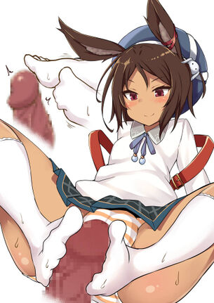 【二次エロ】おちんちんがパンパンになる足コキ画像