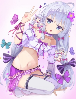 【二次・ZIP】太もも映えるニーソ美少女の虹画像
