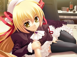 手コキの二次エロ画像で！