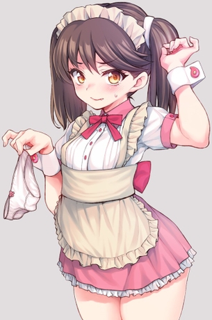 メイドの二次元エロ画像。