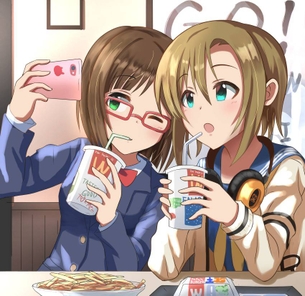 【放課後】ファーストフード店でダベる女子高生達の二次画像
