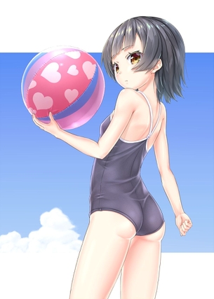 【二次・ZIP】一緒に戯れたくなる水着姿の美少女二次画像