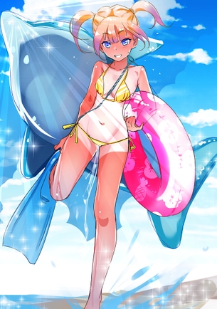 【公私】スクール水着や競泳水着の日焼け痕とビキニ水着の二次エロ画像