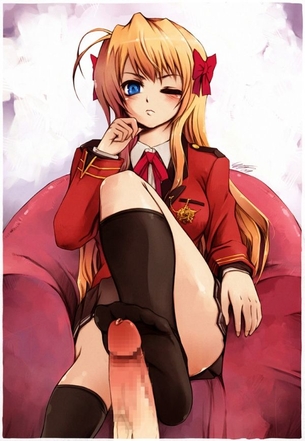 女の子の綺麗な脚でイカされちゃう足コキ二次エロ画像 その8