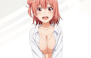『俺ガイル』由比ヶ浜結衣の裸にシャツだけのおっぱいがエロい姿のイラストのタペストリー！